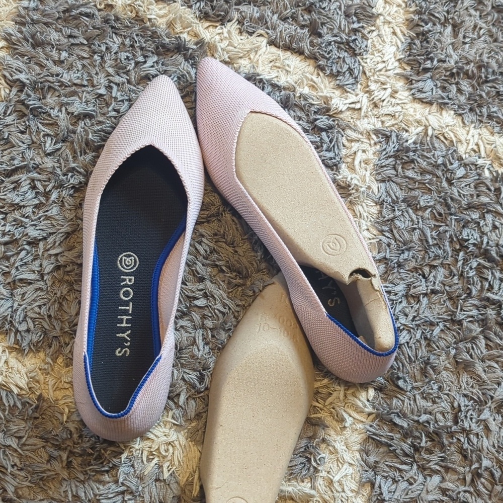 Rothy's Light Pink Pointed Toe Flat Size Women's 10 - Picture 6 of 7